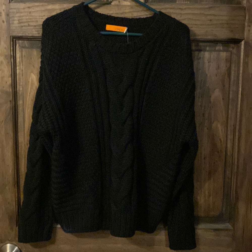 Black knit sweater new with tags